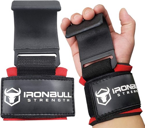 Iron Bull Strength Weight Lifting Hooks - Heavy Duty Deadlift Straps with Thick Padding | Durable Wrist Support