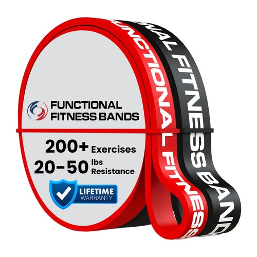 Functional Fitness Pull Up Assist Resistance Bands | Heavy Duty Loop Exercise Bands for Powerlifting, Mobility, and Stretching | Travel Friendly Resistance Bands for Workout | Combo Pack of 2