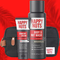 Happy Nuts Starter Sack Bundle - Comfort Cream Deodorant, Nut & Body Wash, Toiletry Bag Included