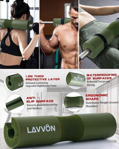 7Pcs Barbell Pad Set - Comfortable Foam Weight Lifting Cushion for Hip Thrust & Squats | Includes Ankle Straps & Resistance Bands