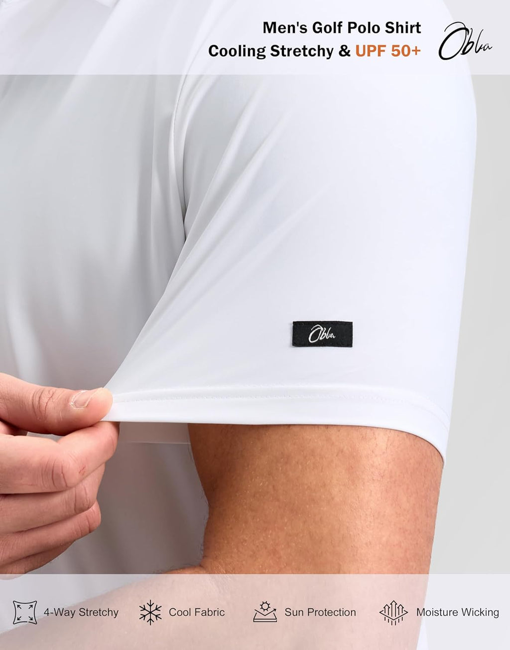Obla Men's Golf Shirt - Short Sleeve Moisture-Wicking Performance Polo | Casual Athletic Wear