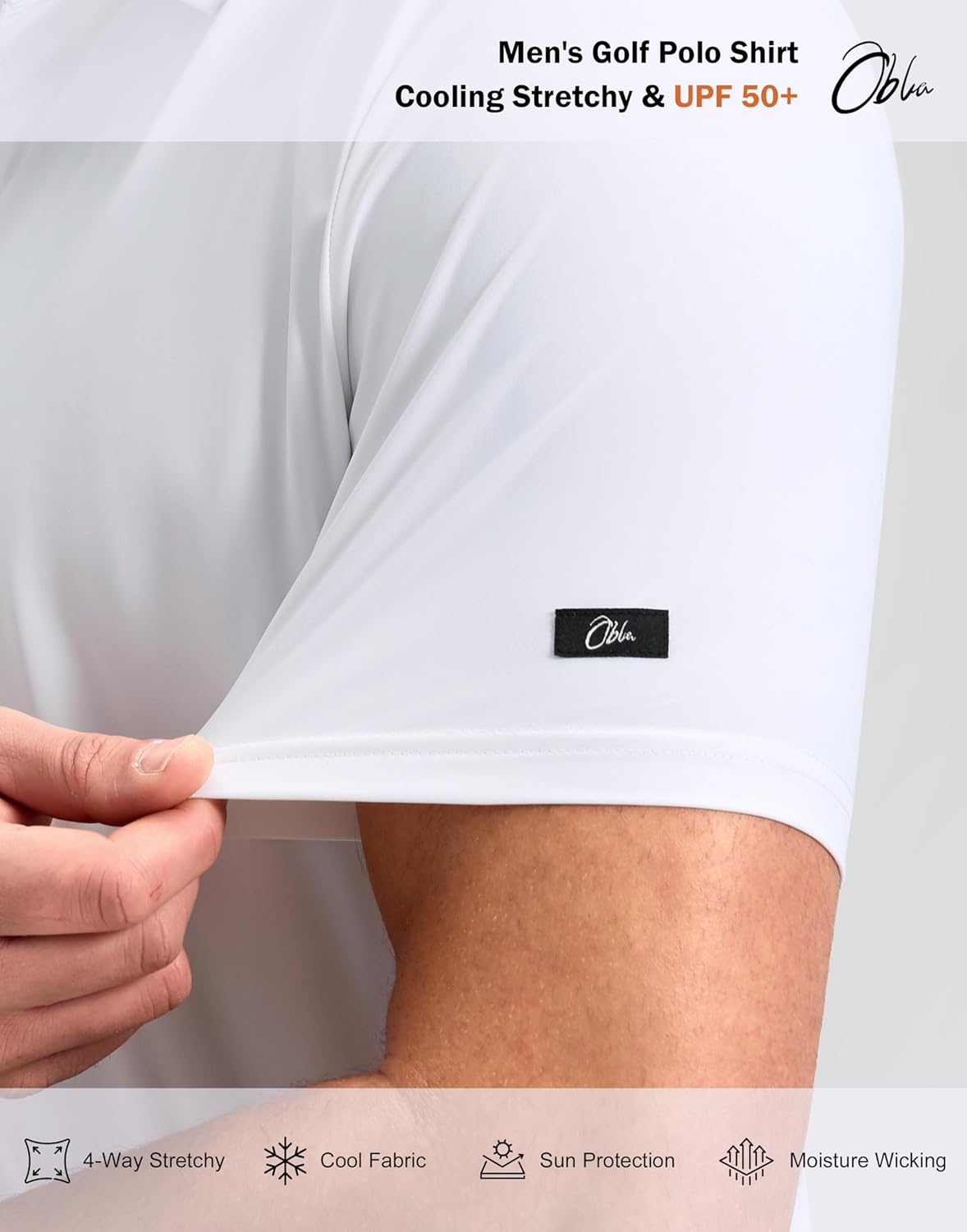 Obla Men's Golf Shirt - Short Sleeve Moisture-Wicking Performance Polo | Casual Athletic Wear