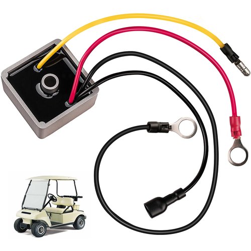 KyuerWK Golf Cart Voltage Regulator Rectifier, Fits 1992-Up Gas Club Car DS & Carryall, OEM# 1015777, 1015777 - EPIGC113, 1027101-01, 102711201
