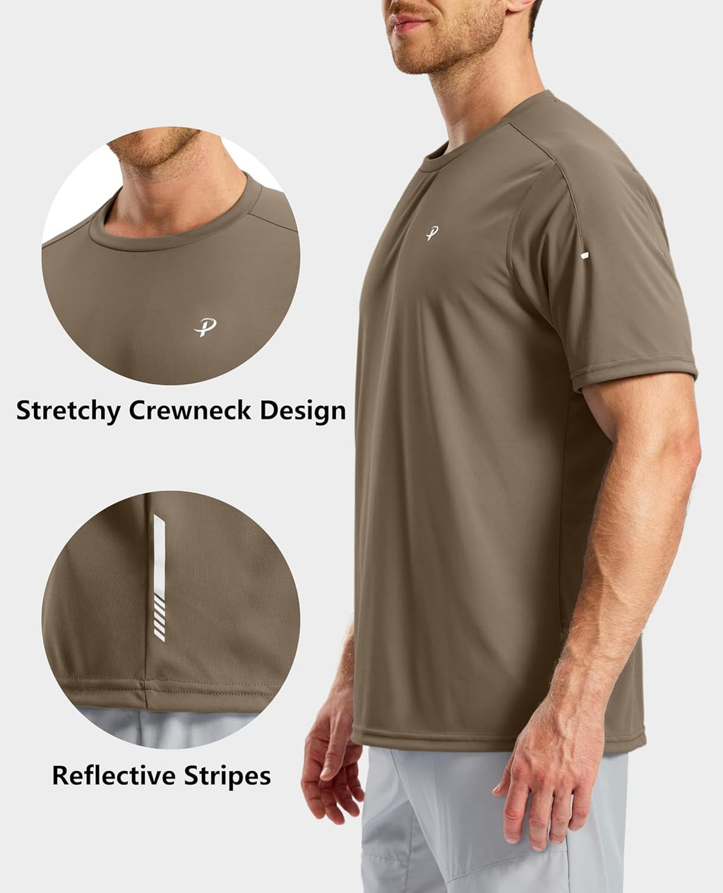 Pudolla Men's Athletic Running T-Shirts - Lightweight, Quick-Dry Short Sleeve Gym Tees