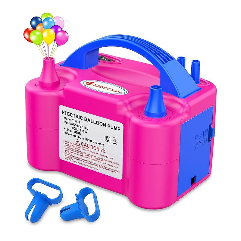 IDAODAN Big Red Electric Balloon Pump - Portable Dual-Nozzle Balloon Blower