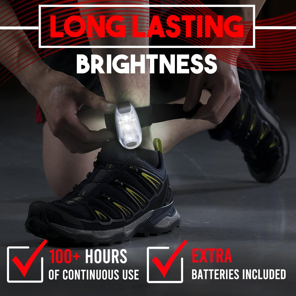 Skiennix LED Safety Lights - High Visibility Clip-On Strobe Lights for Night Walking, Running & Hiking | 4 Pack
