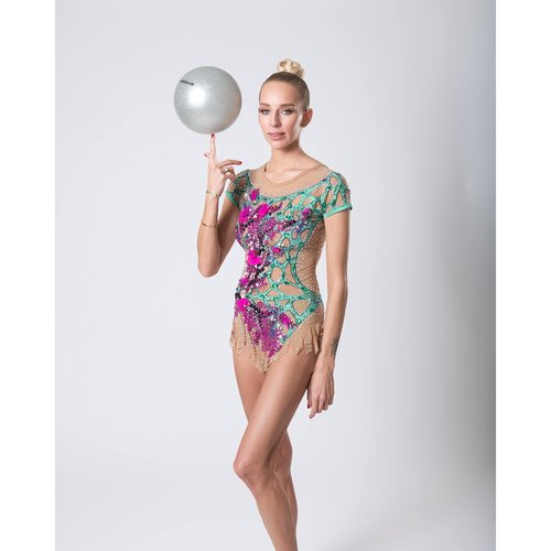 DRUNA Ball for Rhythmic Gymnastics with Glitter | Ideal for Training and Competition | Two Sizes (Orange, 15 cm)
