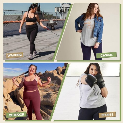 HLTPRO 3 Pack Plus Size Leggings with Pockets for Women - Black High Waisted Tummy Control Soft Yoga Pants for Gym Workout