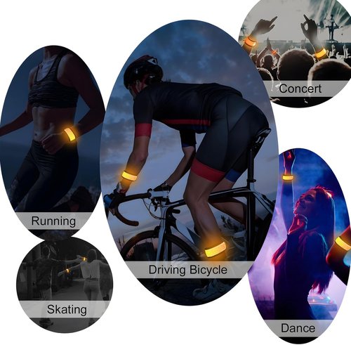 Esontstyle LED Light Up Slap Bracelets - Pack of 6 for Night Safety | Ideal for Cycling, Running, and Outdoor Sports