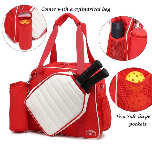RAINBOW SMILE Crossbody Pickleball Bag with Ice Bag & Ball Bag 3-Piece Sets, Waterproof Pickle Ball Bag Tote Shoulder Bag