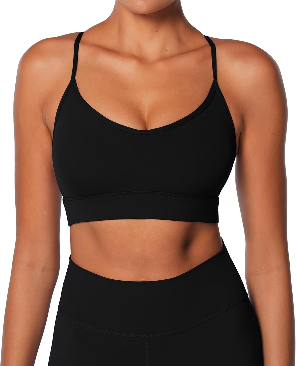 Sunzel Sports Bra - Criss-Cross Open Back Adjustable Strappy Design | Padded Yoga Bra for Women