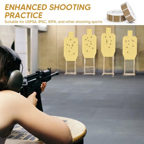 4000 Pieces/4 Rolls Square Target Pasters, 0.87 Inch Target Pasters Self-Adhesive Targets Sticker Portable Roll Sticker for Cardboard Targets