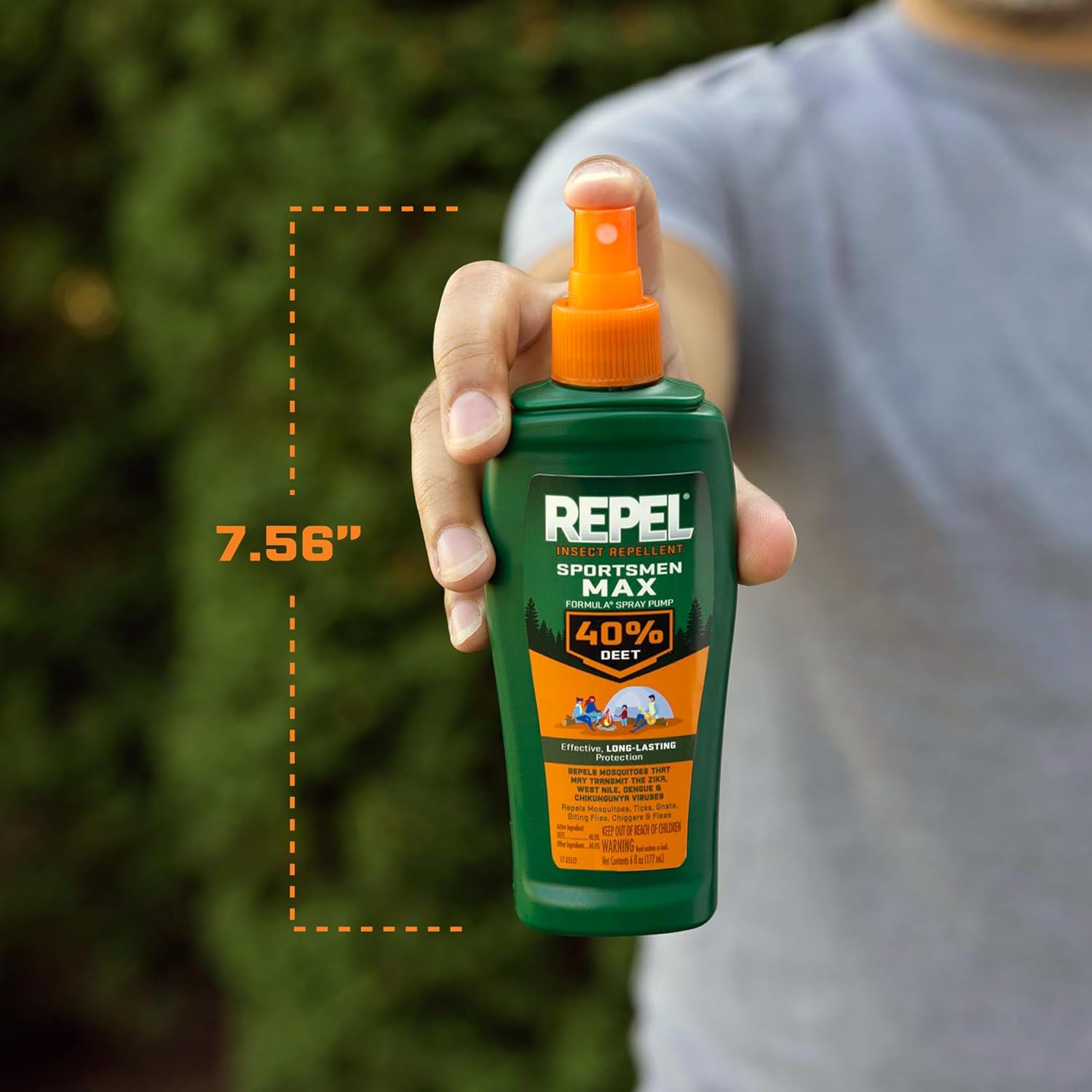 Repel Insect Repellent - Sportsman Max Formula with 40% DEET | Long-Lasting Protection Against Mosquitoes, Ticks & Gnats - 6 fl oz (Pack of 2)