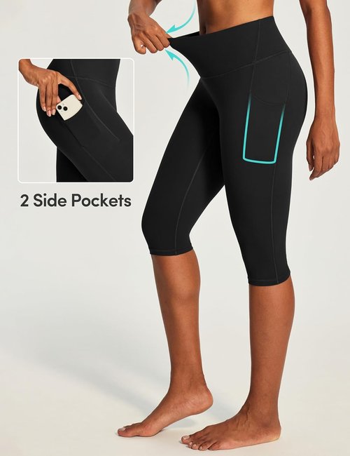 IUGA Capri Leggings - High Waisted Women's Compression Yoga Pants with Pockets | Knee Length
