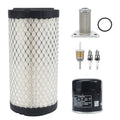 RARAYC Golf Cart Tune Up Kit Compatible with EZGO ST350 Workhorse 1996-Up, TXT 2005-2009, RXV 2008-Up OEM# 72084G01, 26591G01, 28463G01 Includes Fuel/Oil/Air Filters, Spark Plugs & O-Ring