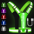 Skiennix LED Reflective Running Vest - Rechargeable Light-Up Safety Gear with 3 Modes & 5 Colors
