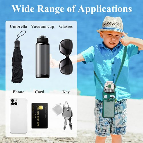 HTZNHXT 6Pcs Water Bottle Holder with Strap, Mesh Water Bottle Bag Carrier with Adjustable Shoulder for Walking and Travelling