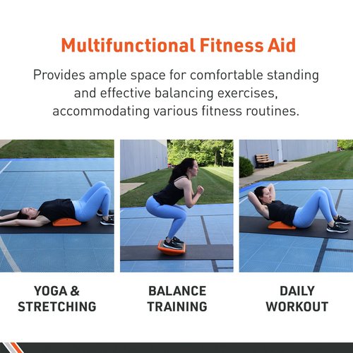 Body Sport Rocker Board for Balance Training, Standing Desk, Physical Therapy & More - Multipurpose, Lightweight, Non-Skid Wobble Board for Home Gym & Office, 400 lb. Weight Capacity