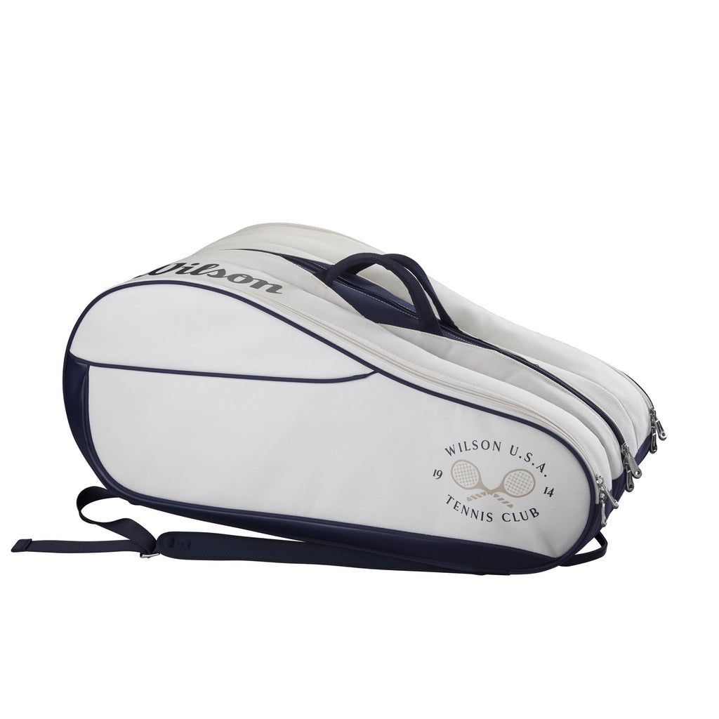 WILSON 1914 Heritage Tennis Racket Bag - Holds up to 12 Rackets, Cream/Dark Navy