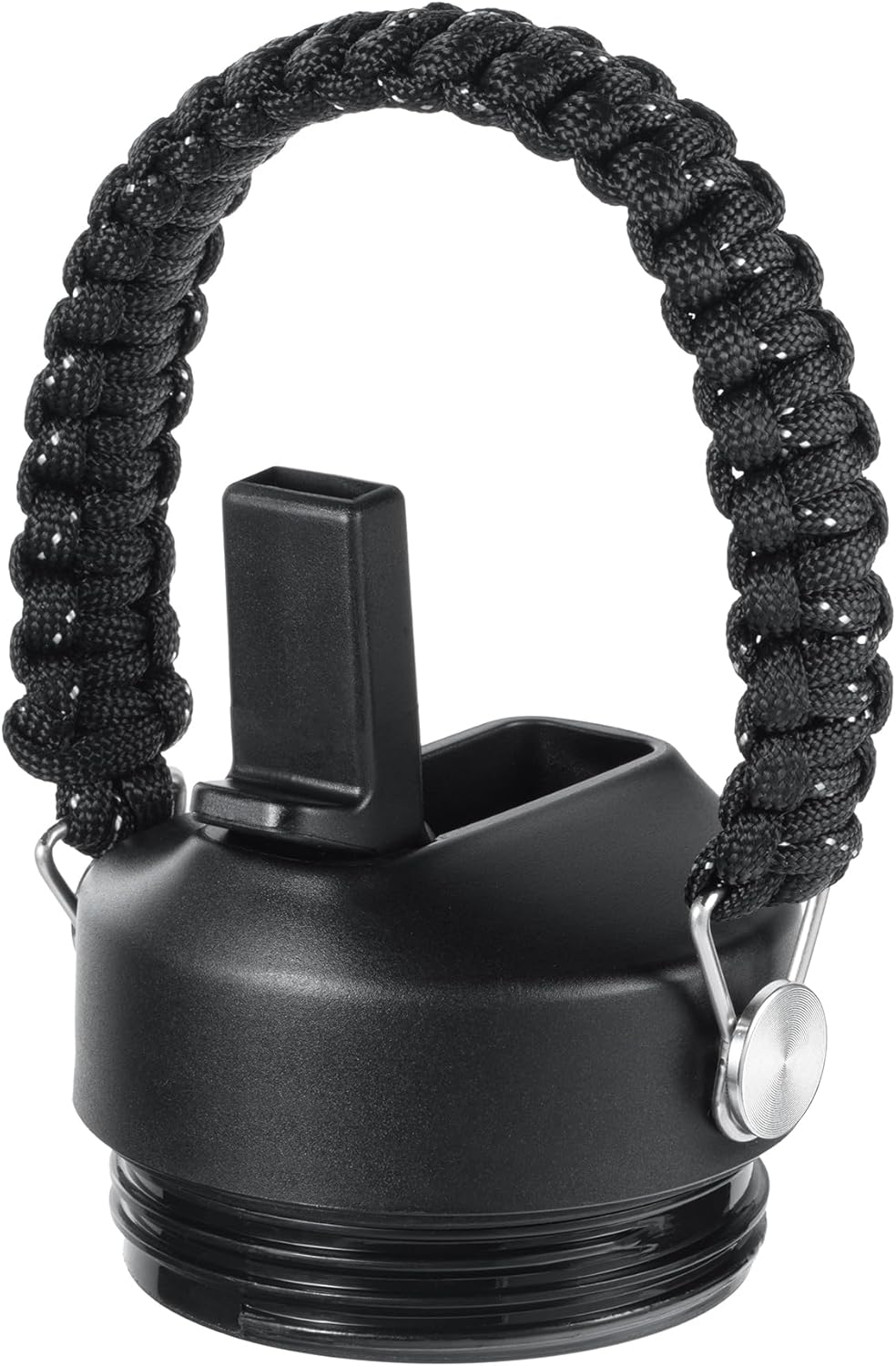 Yeti Rambler Straw Lid - Leak-Proof Replacement Cap with Straws & Paracord Handle | Fits 18-64 oz Bottles & Kids Jr 12 oz Cup | Black
