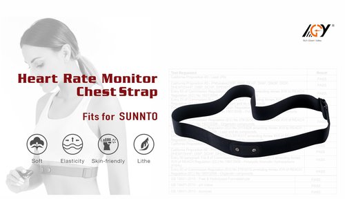Rich Green Valley Compatible with SUUNTO Smart Heart Rate Belt Soft Adjustable Heart Rate Monitor Replacement Chest Strap Black