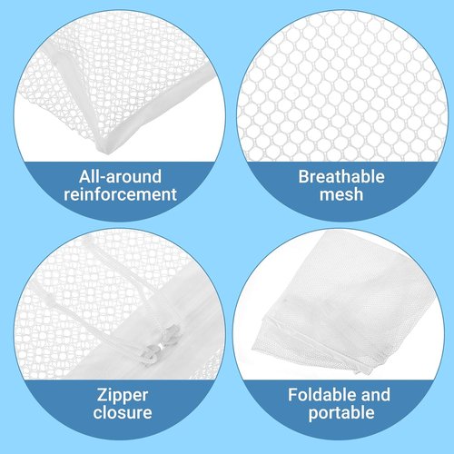 Molain Mesh Ball Pit Balls Storage Bag - Durable Nylon Zipper Organizer, 16.5 x 8.3 x 14.6 Inches | Foldable for Home & Travel
