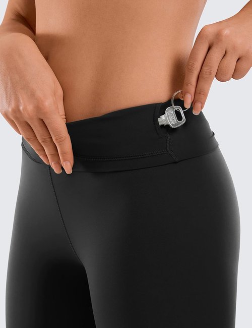 CRZ YOGA Biker Shorts - High Waisted 8-Inch Naked Feeling Spandex for Yoga & Gym Workouts
