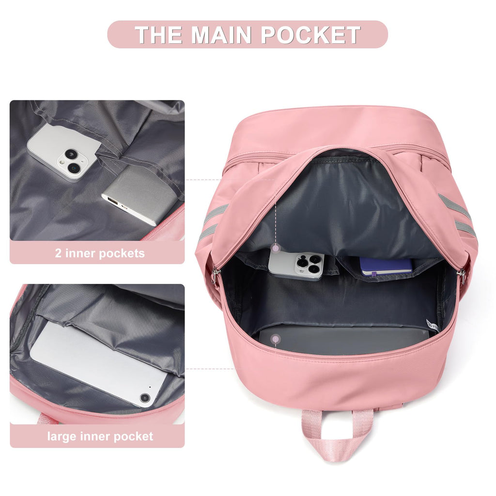coofay Gym Backpack For Women Waterproof Sports Backpack With Shoe Compartment Lightweight Travel Backpacks Small Gym Bag Dance Volleyball Backpacks