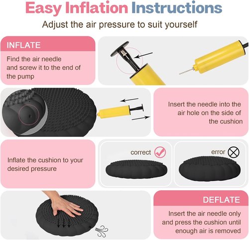 Kisnbld Wobble Cushion - Extra Thick Sensory Seat for Kids | Non-Slip Balance Disc with Pump (13.5in)