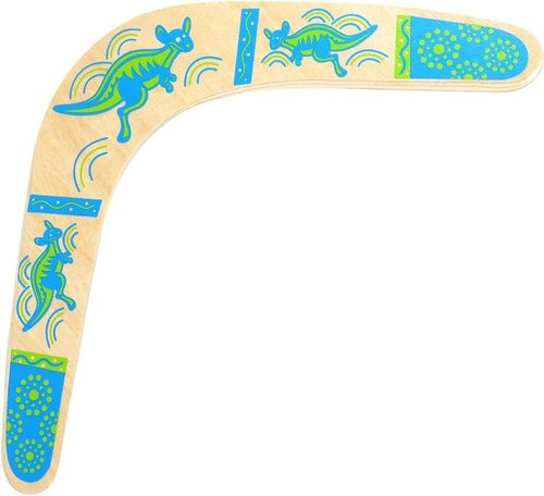 Boomerang | Handmade Wooden V-Shaped Boomerang for Kids & Adults - Authentic Australian Style, Blue