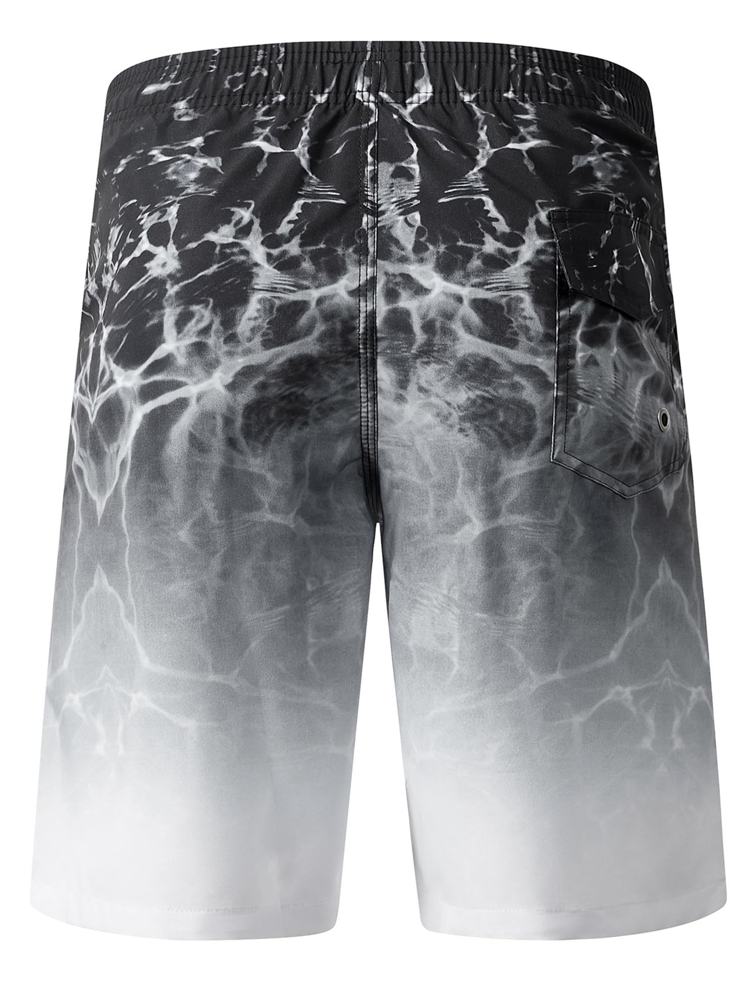 ELETOP Men's Swim Trunks Quick Dry Bathing Suit Swimming Board Shorts Mesh Lining Beach Swimwear Ripple Grey XL