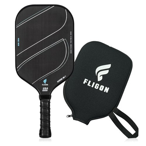 Pickleball Racquet T700 Raw Carbon Fiber Surface (CFS) Thermoformed Pickleball Paddles for high grit and Spin, USAPA approved16mm PP Honeycomb core with Pickleball Racket Cover (Thermoplastic Black)