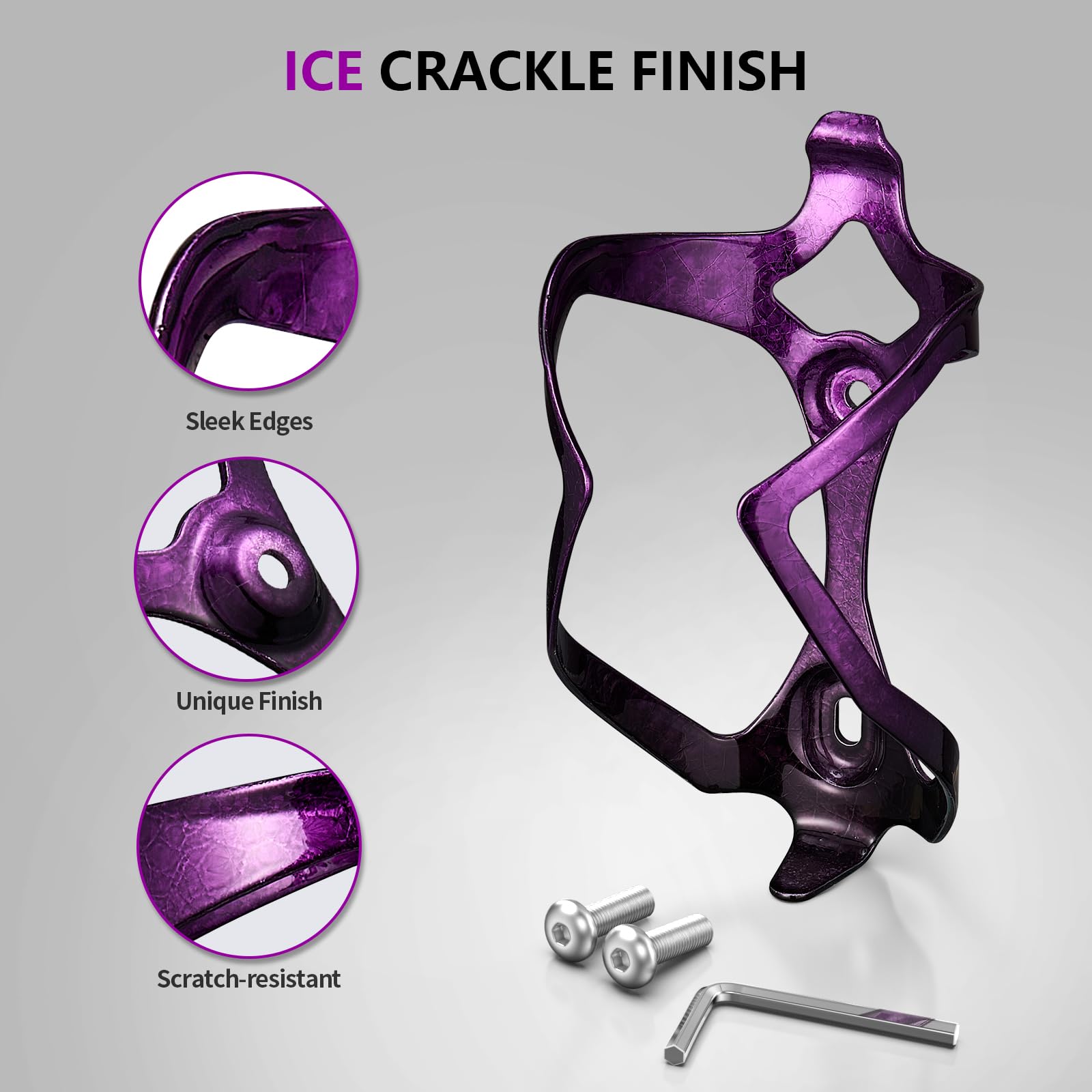 Corki Bike Water Bottle Holder, Bicycle Water Bottle Cage 1 Pack Purple