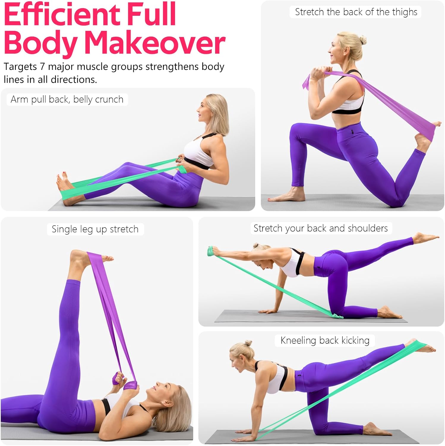 RENRAREN Resistance Bands - Versatile Exercise Bands for Strength Training, Yoga, and Rehab | Starter Set