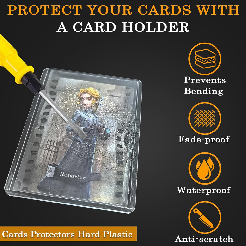 Skiennix 200 Card Sleeves Top Loaders - Durable Hard Plastic Protectors for Trading Cards | 3" x 4" Size