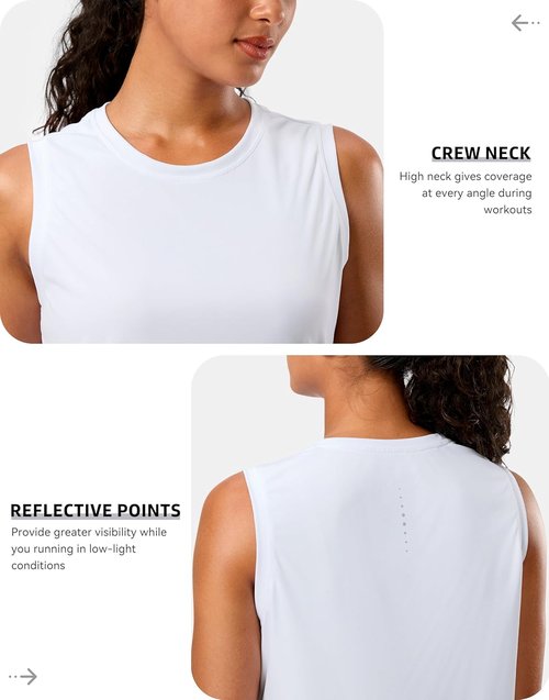 G Gradual Women's Sleeveless Workout Top - Lightweight High Neck Yoga & Tennis Tank Shirt