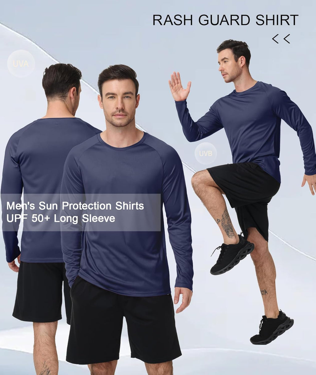 Skiennix Long Sleeve Shirts for Men - UPF 50+ UV Sun Protection | Moisture-Wicking Workout Gear