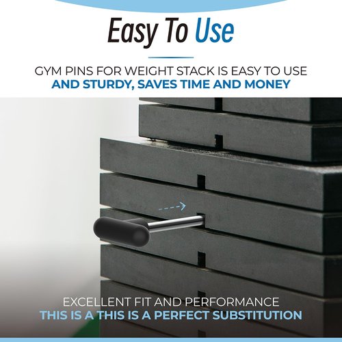 Sconva Weight Stack Pin Replacement, Pin Tensile 3/8" Diameter 5-1/2" Locking Space Universal Workout Equipment Weight Stack Selector Pin for Home Gym Exercise Machine Parts & Accessories (Pack of 2)