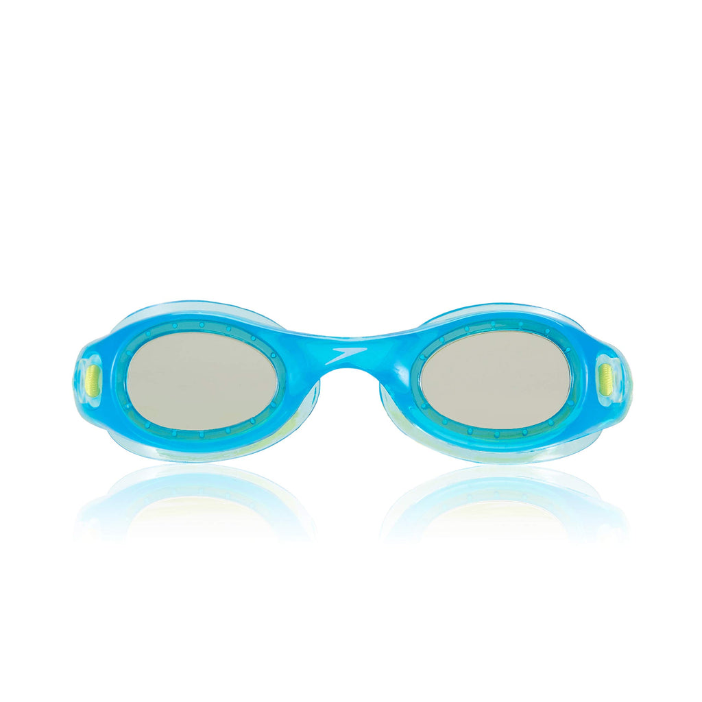 Speedo Unisex-Child Swim Goggles Hydrospex Bungee Junior Ages 3-8 , CYAN BLUE/GREY