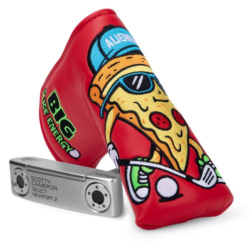 Golf Blade Putter Cover, Pizza Style Elegant Embroidery Premium Leather Blade Putter Headcover Putter Head Covers for Scotty Cameron Ping Taylormade Odyssey