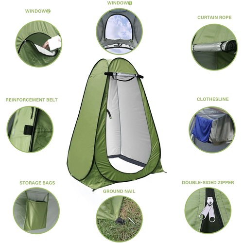 anngrowy Pop Up Privacy Shower Tent Portable Outdoor Camping Bathroom Toilet Changing Dressing Room Privacy Shelters Room for Hiking and Beach Sun Shelter Picnic Fishing– UPF40+ Waterproof