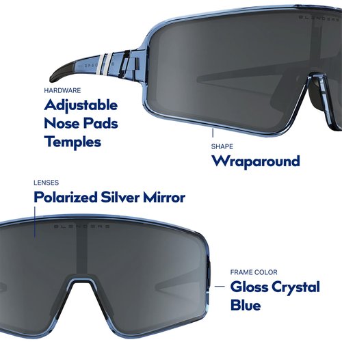 Blenders Eyewear Eclipse – Polarized Sunglasses – Wrap-Around Lens – 100% UV Protection – For Men & Women – Deep Blue