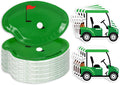 Whaline Golf Party Plates & Napkin Set - 90 Pcs Green Sport Ball Design for Hole in One Celebrations, Serves 40