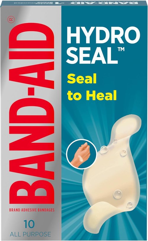 BAND-AID Brand Hydro Seal Waterproof Bandages - Hydrocolloid Gel Patches for Faster Healing | 10 Count