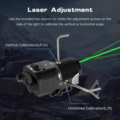 LaserMax Pistol Laser Light Combo - 800 Lumens Green Laser & Flashlight for Glock & Rifle | Rechargeable Battery