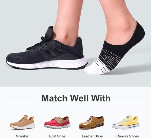FITRELL No Show Socks for Women - 8 Pack, Non-Slip Design, Sizes 6-9 & 9-11 | Comfortable & Stylish