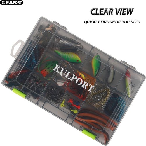 3600 Tackle Box by [Brand Name] - Plastic Storage Organizer with Removable Dividers | 4 Pack Grey Lure Tray