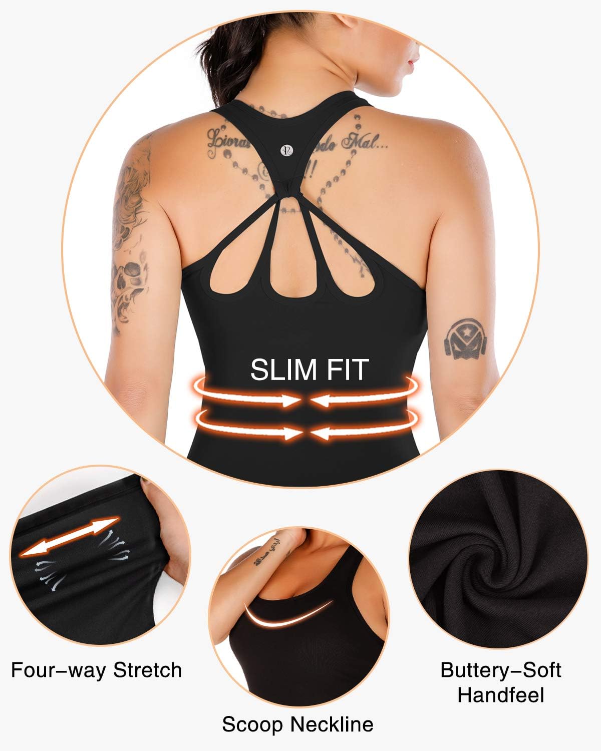 Running Girl Workout Tank Tops - Built-In Bra for Women | Strappy Back Athletic Yoga Shirt