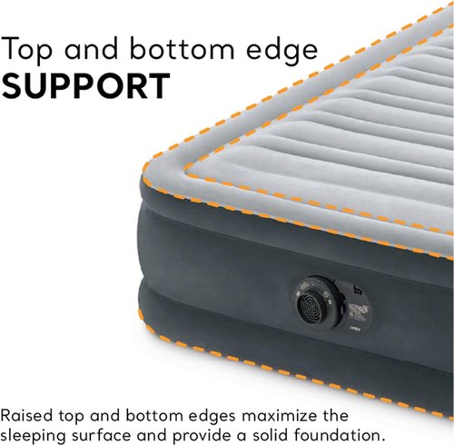 Intex Dura-Beam Deluxe Comfort-Plush Air Mattress - Twin Size with Built-in Electric Pump | 13" Height, 300lb Capacity
