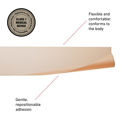 Neo-G Opti-Heal Silicone Medical Tape for Wound Care – Medical Surgical Tape Sensitive Skin for Fixation of Wound Dressings, Bandages, Medical Devices - Adhesive First Aid Tape Roll -1 inch x 3.3 yd